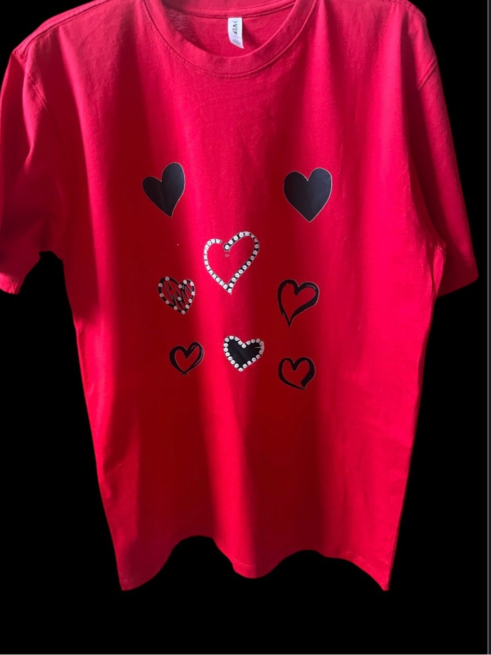 Lady’s Red Heart Graphic Tee - Unbranded